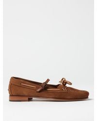 Hereu - Lorea Suede Loafers With Straps - Lyst