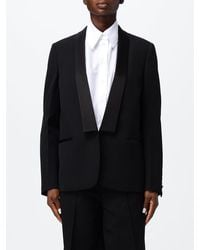 Fendi - Single-Breasted Cropped Wool Blazer With Satin Shawl Collar - Lyst