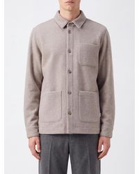 Les Deux - Recycled Wool Blend Shirt Jacket With Patch Pockets - Lyst