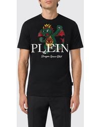 Philipp Plein - Slim Fit Cotton T-Shirt With Rhinestone-Embellished Graphic And Logo - Lyst