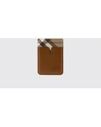 Burberry - Vintage Check Pattern Leather And Fabric Card Holder - Lyst