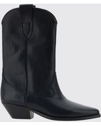 Isabel Marant - Duerto Smooth Leather Western Boots With Almond Toe And Double Pull Tabs - Lyst