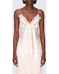 Magda Butrym - Silk Evening Top With Lace Inserts And Triangle Neckline - Lyst