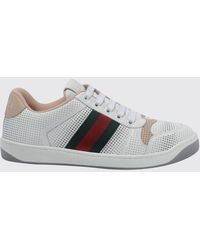 Gucci - Screener-Sneaker Aus Leder Mit Zweifarbigem Web-Detail - Lyst