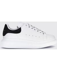 McQueen - Oversize Leather Sneakers With Contrasting Suede Insert And Chunky Sole - Lyst