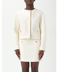 Gucci - Giacca Crop Senza Colletto Con Bottoni Gg Logati - Lyst
