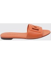 Dolce & Gabbana - Dolce &Amp Gabbana Leather Mule Sandals With Dg Monogram And Low Heel - Lyst