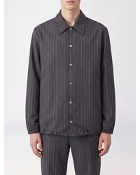 Dries Van Noten - Striped Viscose Shirt Jacket With Drawstring Hem - Lyst