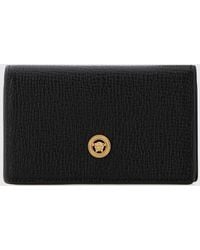Versace - Medusa Biggie Grained Leather Credit Card Holder - Lyst