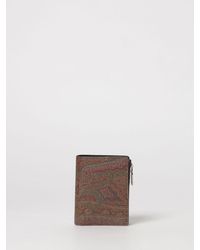 Etro - Coated Cotton Paisley Print Wallet - Lyst