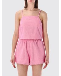 American Vintage - Square Neck Cotton Top With Thin Straps - Lyst