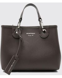 Emporio Armani - Small Myea Faux Leather Handbag With Logo And Charm - Lyst