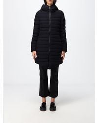 Peuterey - Knee-Length Quilted Nylon Down Jacket With Hood And Zip Closure - Lyst