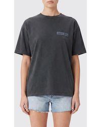 Anine Bing - Cotton T-Shirt With Graphic Print And Dropped Shoulders - Lyst