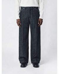 Lemaire - Wide Leg Cotton Denim Jeans - Lyst