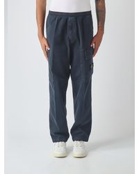 Stone Island - Straight-Leg Stretch-Cotton Cargo Pants With Logo - Lyst