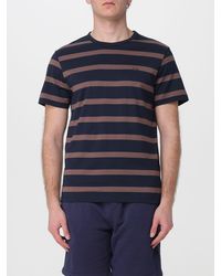 Sun 68 - Striped Cotton T-Shirt With Logo - Lyst