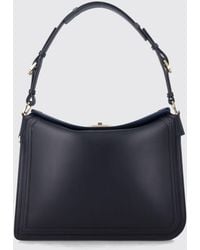 Lanvin - Compagnon Smooth Calfskin Shoulder Bag With Metal Clasp Closure - Lyst
