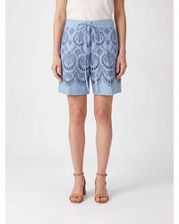 P.A.R.O.S.H. - P.A.R.O..H. High-Waisted Cotton Broderie Anglaise Lace Shorts - Lyst