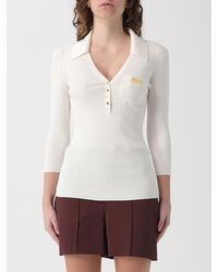 Elisabetta Franchi - Silk And Lyocell Knit Polo Shirt - Lyst