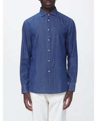 Brunello Cucinelli - Slim Fit Cotton Shirt With French Collar - Lyst