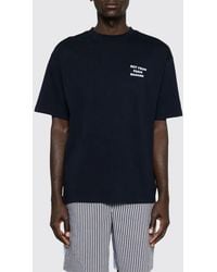 Drole de Monsieur - Crewneck Cotton T-Shirt With Logo And Slogan Print - Lyst