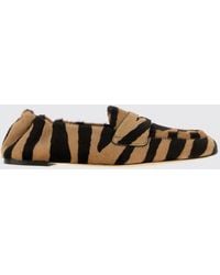 Stuart Weitzman - Zebra-Print Pony Hair Slingback Loafers With Square Toe - Lyst