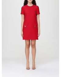 Valentino - Vlogo Virgin Wool And Silk Mini Dress - Lyst
