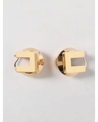 Elisabetta Franchi - Brass Earrings With Monogram - Lyst