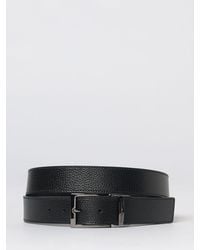 Emporio Armani - Reversible Grained Leather Belt - Lyst