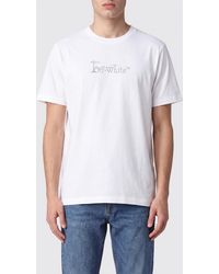 Off-White c/o Virgil Abloh - Crewneck Cotton T-Shirt With Contrasting Arrow Logo Print - Lyst
