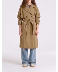 Momoní - Momon&Igrave Double-Breasted Cotton Blend Trench Coat - Lyst