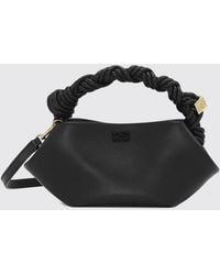 Ganni - Mini Recycled Leather Handbag With Butterfly Logo And Braided Handle - Lyst