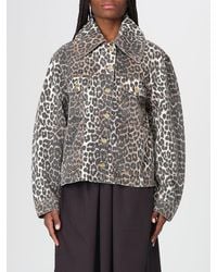 Ganni - Animal Print Organic Cotton Jacket - Lyst