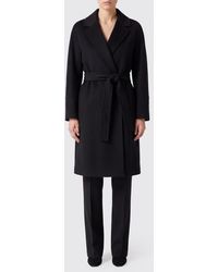 Max Mara - 100% Virgin Wool Robe Coat With Waist Tie Belt - Lyst