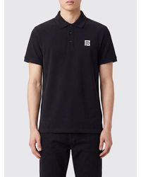Balmain - Slim Fit Short-Sleeve Cotton Polo Shirt With Contrast Logo - Lyst
