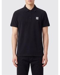 Balmain - Slim Fit Short-Sleeve Cotton Polo Shirt With Contrast Logo - Lyst