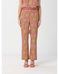 Etro - Printed Silk Trousers - Lyst