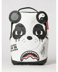 Sprayground - Panda Face Backpack With Check Print And Panda Graphic - Lyst