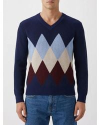 Ballantyne - Cotton Pullover With Diamond Pattern - Lyst