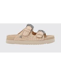 Philipp Plein - Croc-Effect Leather Sandals With Straps And A Jewel Buckle - Lyst