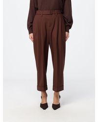 Brunello Cucinelli - Cropped Tailored Wool Blend Trousers With Darts - Lyst