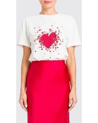 Twinset - Cotton T-Shirt With Heart Print - Lyst