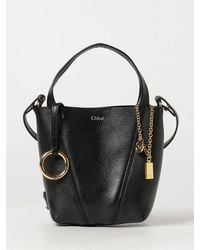 Chloé - Chlo&Eacute Spin Mini Grained Calfskin Handbag With Ring Detail - Lyst