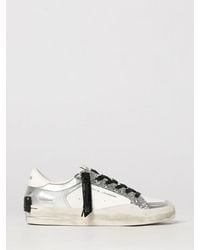 Crime London - Skate Bicolour Laminated Leather And Glitter Cotton Low-Top Sneakers - Lyst