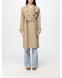 Fendi - Long Double-Breasted Cotton Trench Coat With Waist Belt - Lyst