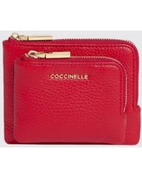 Coccinelle - Metallic Small Grained Leather Credit Card Holder - Lyst