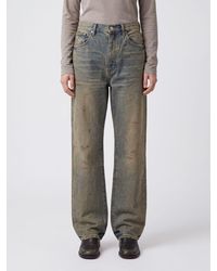 Purple - Straight-Fit Bleached Cotton Denim Jeans With Worn Effect - Lyst