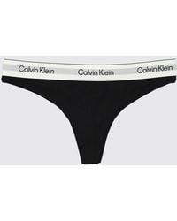 Calvin Klein - Cotton Blend Logo Thong - Lyst