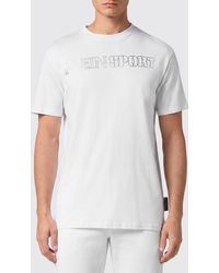 Philipp Plein - Slim Fit Cotton T-Shirt With Graphic Print And Laminated Logo - Lyst